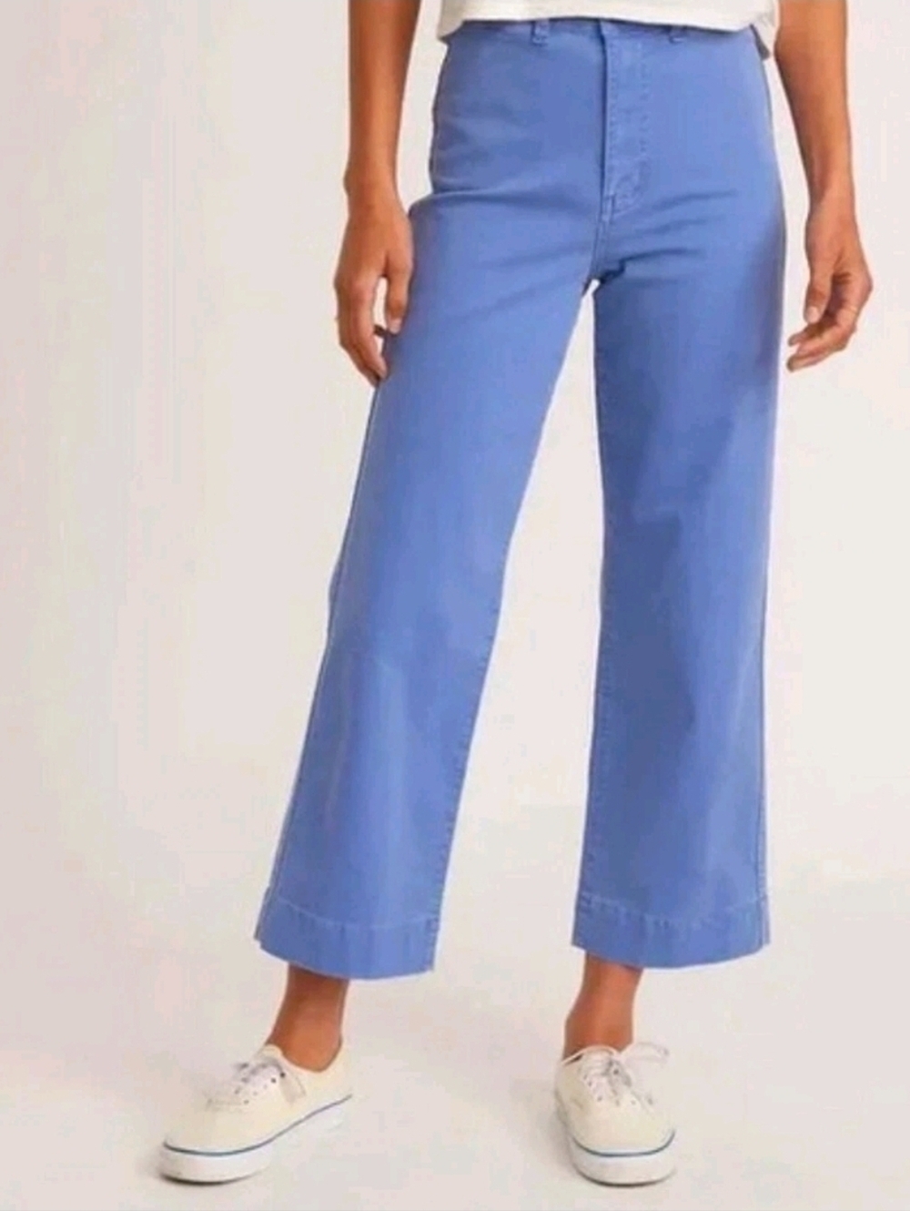 Marine Layer Bridget Slim Wide Crop Pants Marlin Blue Stretch Size 8